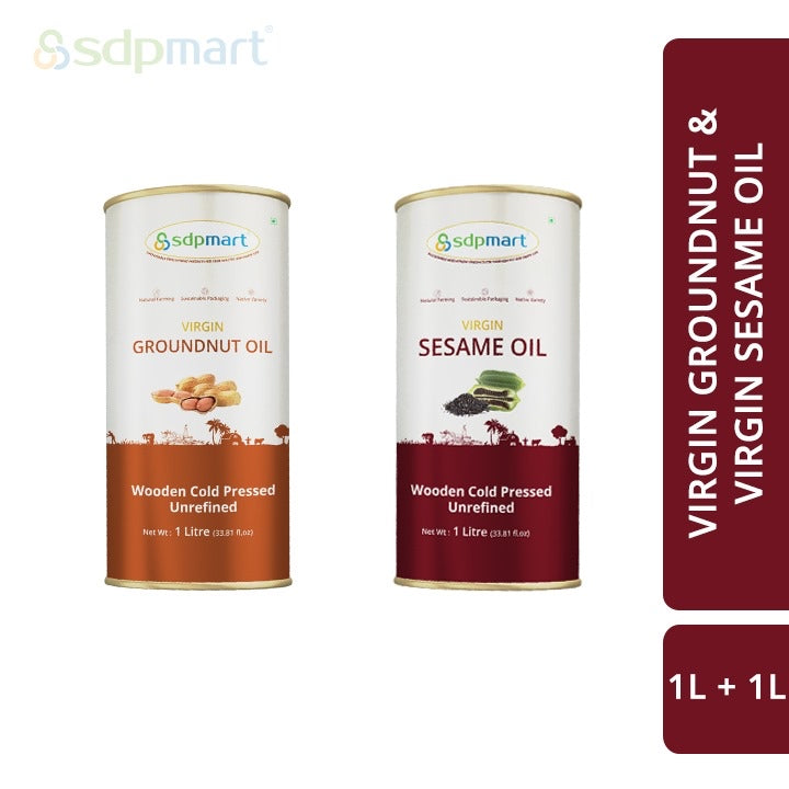 2 Liter Combo Pack | 1 Liter sesame oil & 1 Liter Peanut Oil