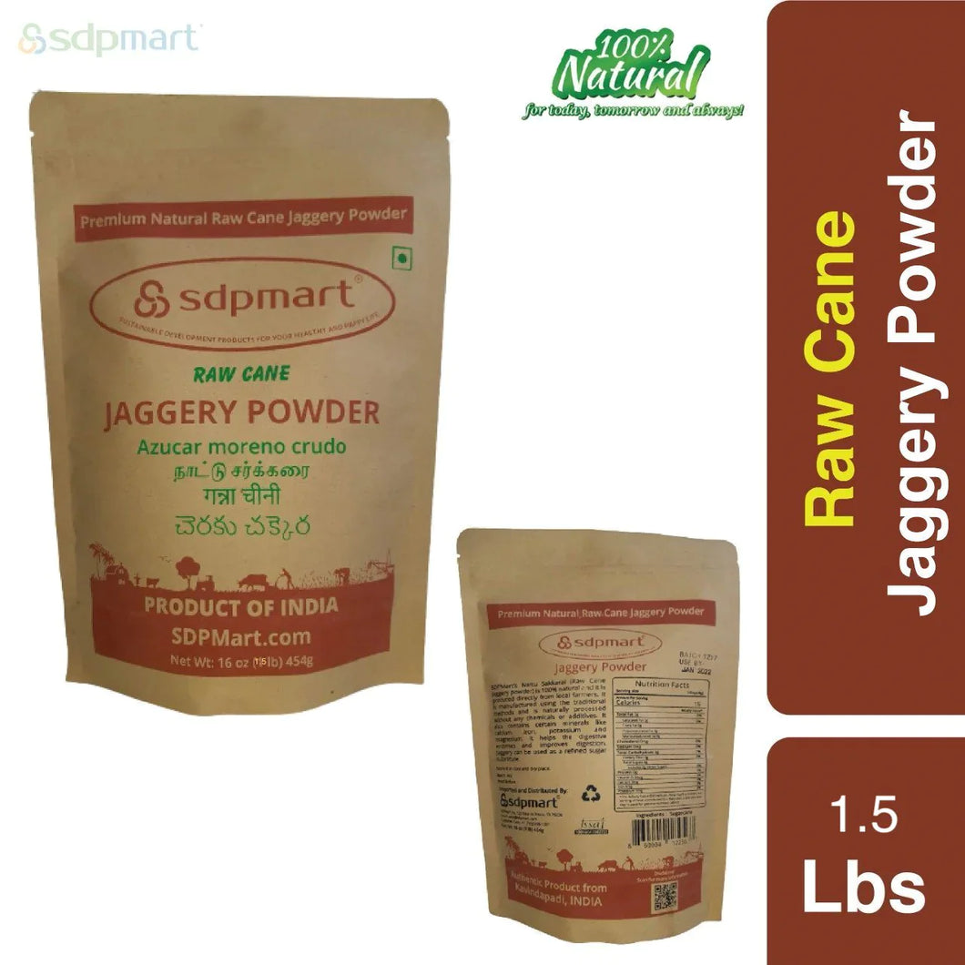 SDPMart Premium Raw Cane Jaggery Powder - 1.5 Lb