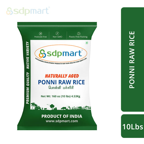SDPMart Premium Ponni Raw Rice - 10 lbs - SDPMart