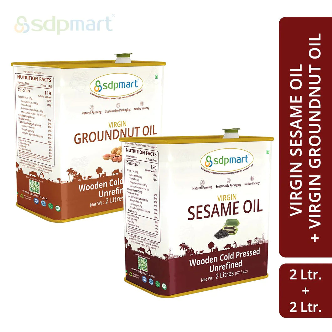 4 Liter Combo Pack | 2 Liter sesame oil & 2 Liter Peanut Oil