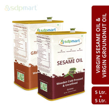 Load image into Gallery viewer, 10 Liter Combo Pack 1 | 5 Liter sesame oil &amp; 5 Liter Peanut Oil
