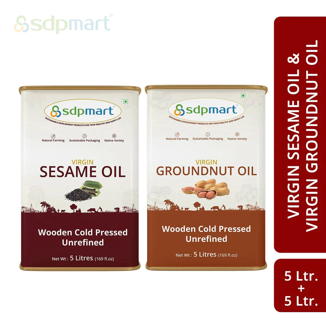 10 Liter Combo Pack 1 | 5 Liter sesame oil & 5 Liter Peanut Oil