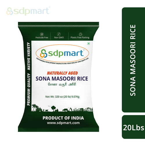 SDPMart Premium Sona Masoori Rice - 20 lbs - SDPMart